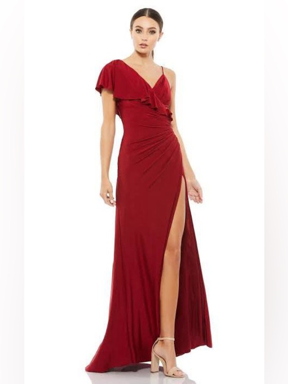Ieena Duggal A11257 - Flounced Sleeve Evening Dress 97797 $398